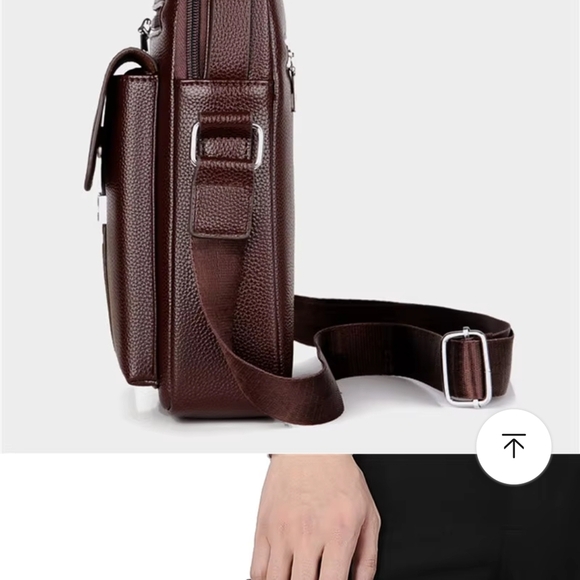 Men’s Crossbody Shoulder Bag - PU Leather - Picture 6 of 14